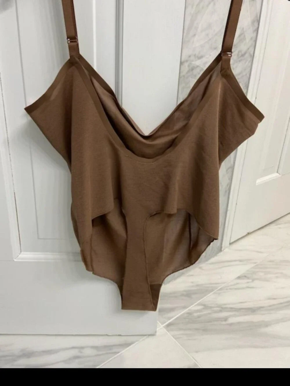 SKIMS Sheer Sculpt Thong Bodysuit in Coco Size 2X